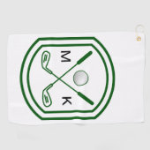 Monogram Naam Initialen Golfhanddoek (Horizontaal)