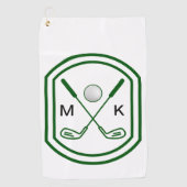 Monogram Naam Initialen Golfhanddoek (Voorkant)