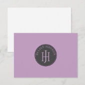  Monogram Naam Initialen Pastel Violet Notitiekaartje (Voorkant / Achterkant)