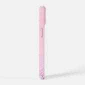 Monogram naam initialen roze paarse glitters iPhone 15 case (Rechterkant)