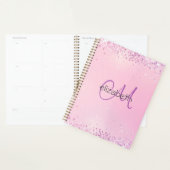 Monogram naam initialen roze paarse glitters planner (Display)