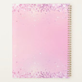 Monogram naam initialen roze paarse glitters planner (Achterkant)