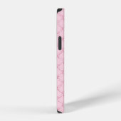 Monogram naam initialen roze zeemeermin schubben g iPhone hoesje (Rechterkant)