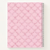 Monogram naam initialen roze zeemeermin schubben g notitieboek (Achterkant)