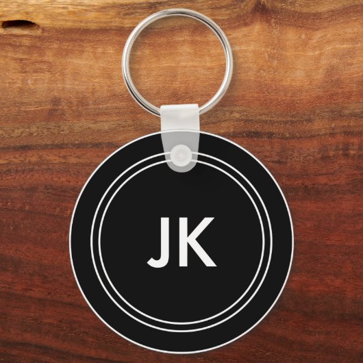 Monogram Naam Initialen Sleutelhanger (Voorkant)