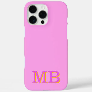 Monogram Naam initialen Unique Pink iPhone 16 Pro Max Hoesje