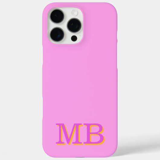 Monogram Naam initialen Unique Pink Case-Mate iPhone Case (Achterkant)