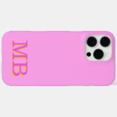 Monogram Naam initialen Unique Pink Case-Mate iPhone Case (Achterkant (horizontaal))