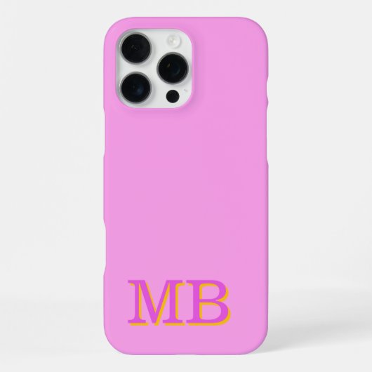 monogram naam initials uniek roze iPhone hoesje (Achterkant)