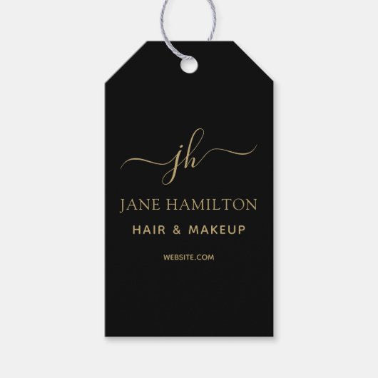 Monogram naam initiële aangepaste logo gift tags cadeaulabel (Voorkant)