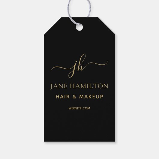 Monogram naam initiële aangepaste logo gift tags cadeaulabel (Achterkant)