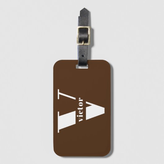 Monogram Naam Inittal veranderlijk personaliseren Bagagelabel (Voorkant (verticaal))