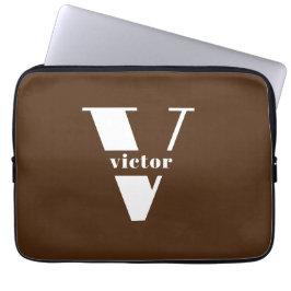 Monogram Naam Inittal veranderlijk personaliseren Laptop Sleeve
