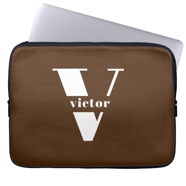 Monogram Naam Inittal veranderlijk personaliseren Laptop Sleeve (Voorkant)