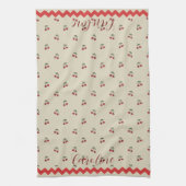 Monogram Naam Kersen Handdoek (Verticaal)