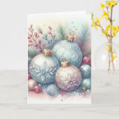 Monogram naam kerstboomornamenten waterverf kaart (Gele Bloem)