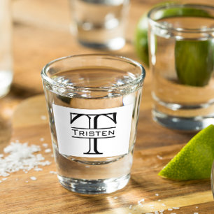 Monogram Naam Klassieke Initialen Aangepast Shot Glas