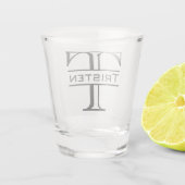 Monogram naam klassieke initialen gepersonaliseerd shot glas (Achterkant)