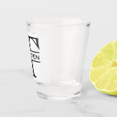 Monogram naam klassieke initialen gepersonaliseerd shot glas (Rechts)