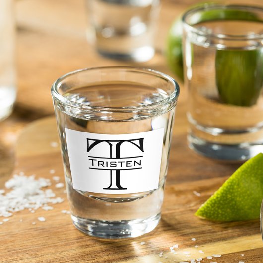 Monogram naam klassieke initialen gepersonaliseerd shot glas