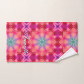 Monogram Naam Kleurrijk Blauw Sterrenpatroon | Bad Handdoek (Handdoek)