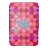 Monogram Naam Kleurrijk Blauw Sterrenpatroon | Badmat (Voorkant Verticaal)