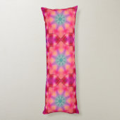 Monogram Naam Kleurrijk Blauw Sterrenpatroon | Lichaamskussen (Achterkant (Verticaal))