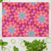 Monogram Naam Kleurrijk Blauw Sterrenpatroon | Theedoek (Gevouwen)