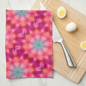 Monogram Naam Kleurrijk Blauw Sterrenpatroon | Theedoek (Quarter Fold)