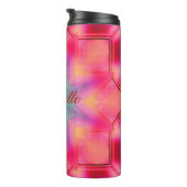 Monogram Naam Kleurrijk Blauw Sterrenpatroon | Thermosbeker (Geroteerd rechts)