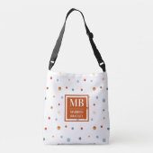 Monogram naam Kleurrijke Waterverf Chic Polka Dot Crossbody Tas (Achterkant)