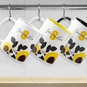 Monogram Naam Koe Floral Sunflower Koffiemok