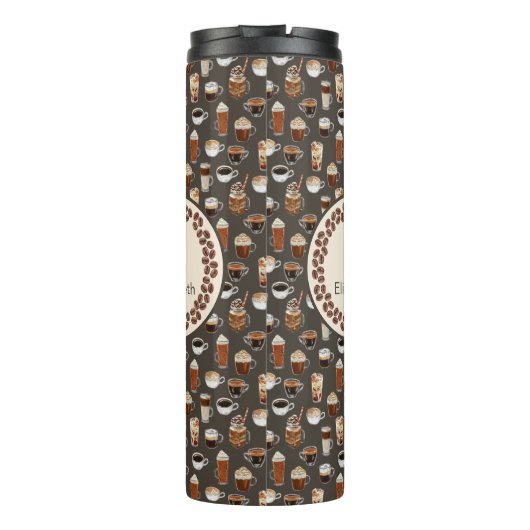 Monogram Naam Koffee Lover Thermosbeker (Achterkant)