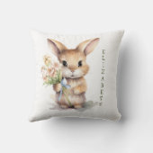 Monogram Naam Konijn Babykamer Cadeau Kussen (Achterkant)