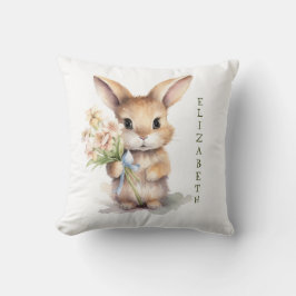 Monogram Naam Konijnenkwekerij Baby Gift Kussen