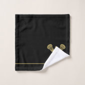 Monogram naam Lacrosse Gold Black Bad Handdoek (Wasdoekje)