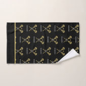 Monogram naam Lacrosse Gold Black Bad Handdoek (Handdoek)