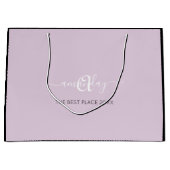 Monogram naam Lavender Paarse Shop Weddenschap Groot Cadeauzakje (Voorkant)