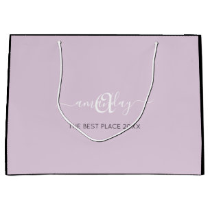 Monogram naam Lavender Paarse Shop Weddenschap Groot Cadeauzakje