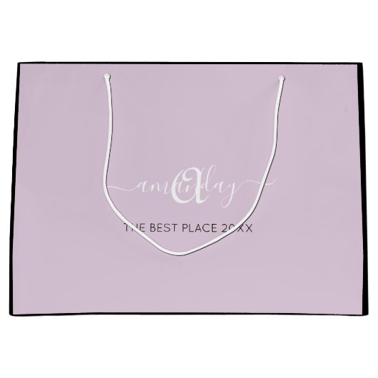 Monogram naam Lavender Paarse Shop Weddenschap Groot Cadeauzakje (Voorkant)