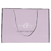 Monogram naam Lavender Paarse Shop Weddenschap Groot Cadeauzakje (Achterkant)