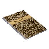 Monogram Naam Leopard Print Cheetah Animal Patroon Notitieboek (Rechterzijde)