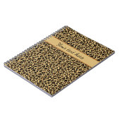 Monogram Naam Leopard Print Cheetah Animal Patroon Notitieboek (Linkerzijde)