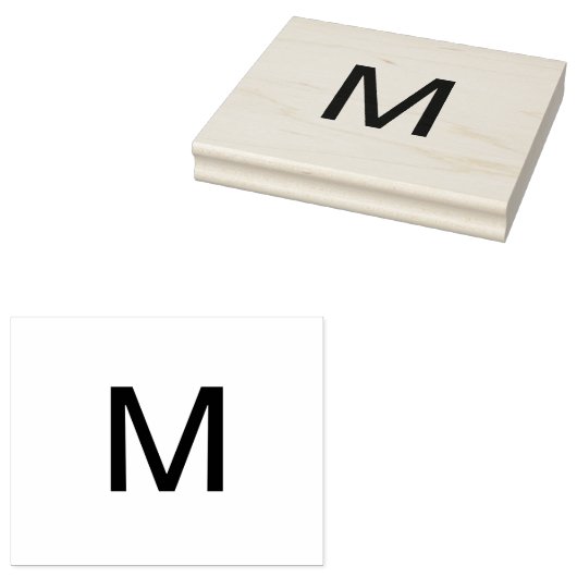 Monogram naam letter initiaal letter eenvoudig toe rubberstempel (Gestempeld)