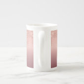 Monogram Naam Letter Roos Gouden Glitter Mok (Achterkant)