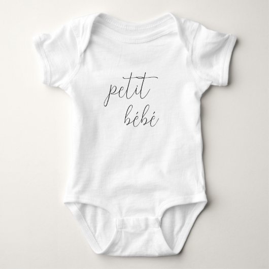 Monogram naam Little Baby Petit Bébé Text Romper (Voorkant)