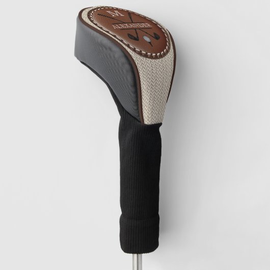  monogram naam Logo Golfheadcover (Schuin)