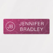 Monogram Naam Luxury Red Gold Paisley Pattern Labels (Design 1)