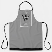 Monogram + NAAM maakt heerlijk eten All-Over Print Schort (Voorkant)