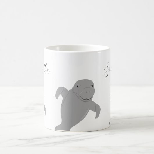 Monogram Naam Manatee Animal Koffiemok (Center)